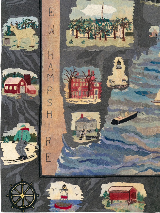 Vintage American Hook Pictorial Carpet, No.21727 - Staging