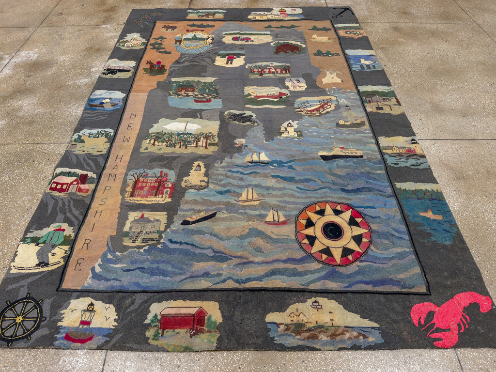 Vintage American Hook Pictorial Carpet, No.21727 - Staging