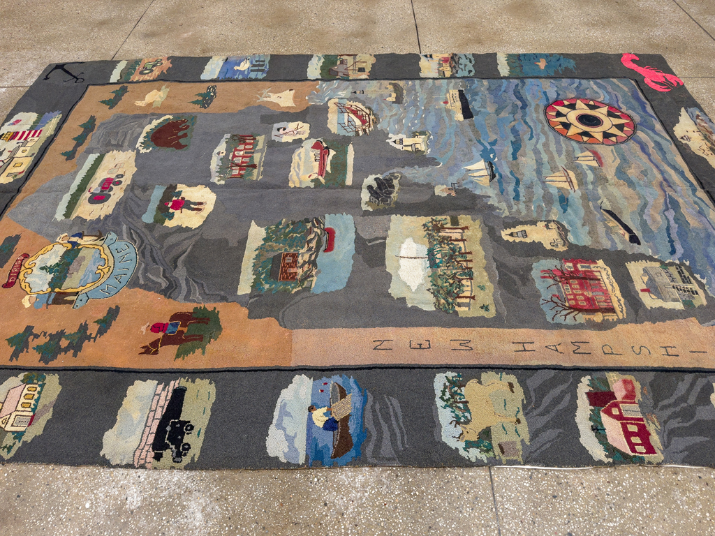 Vintage American Hook Pictorial Carpet, No.21727 - Staging