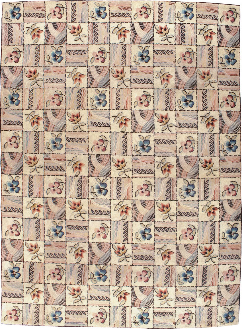 Antique American Hook Rug, No.21730 - Staging
