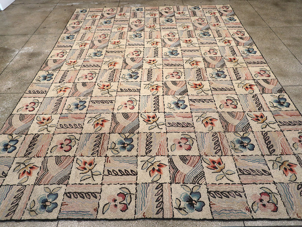 Antique American Hook Rug, No.21730 - Staging