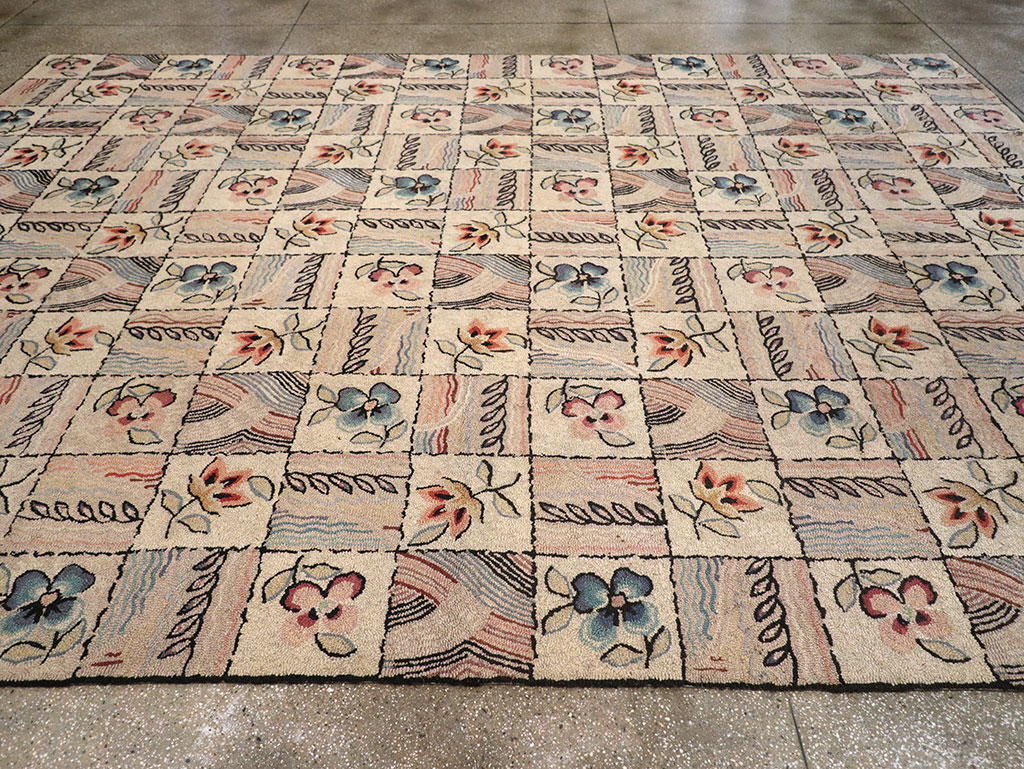 Antique American Hook Rug, No.21730 - Staging