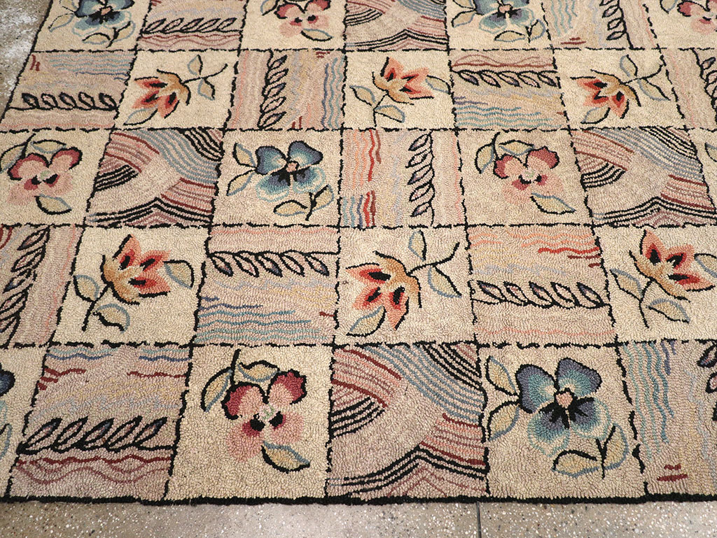 Antique American Hook Rug, No.21730 - Staging