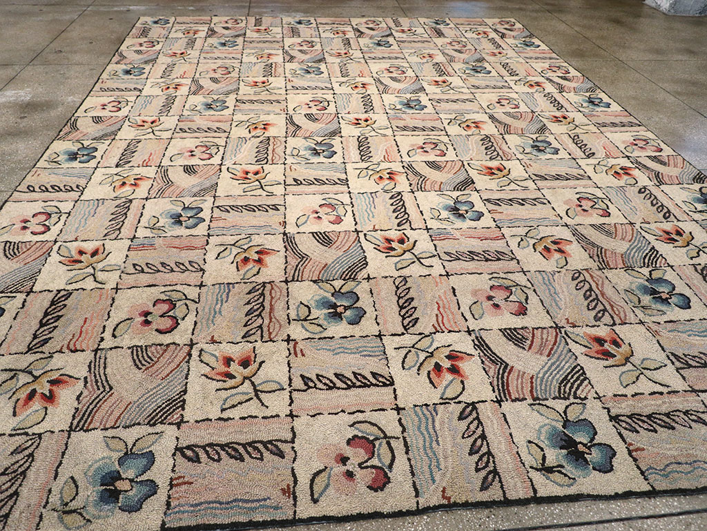 Antique American Hook Rug, No.21730 - Staging