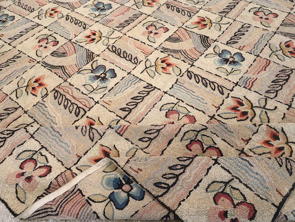 Antique American Hook Rug, No.21730 - Staging