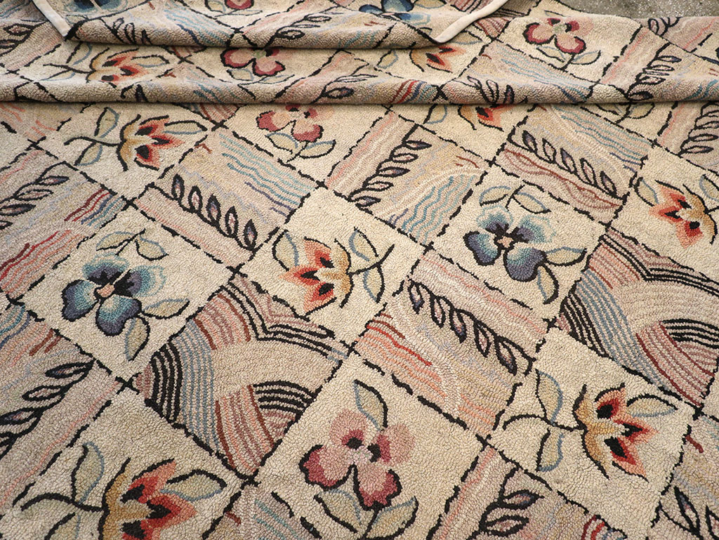 Antique American Hook Rug, No.21730 - Staging