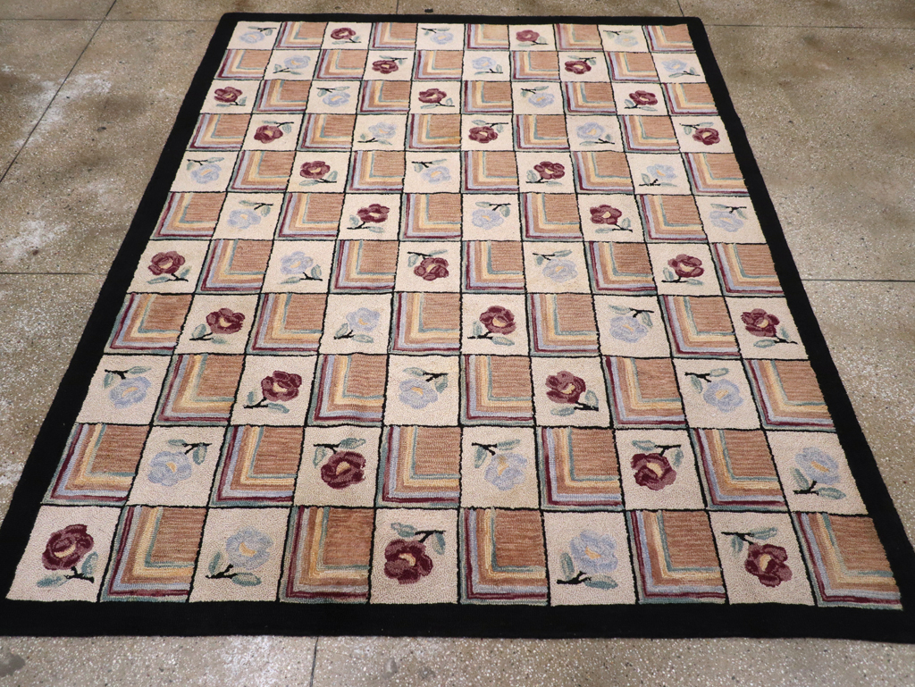 Vintage American Hook Rug, No.21736 - Staging