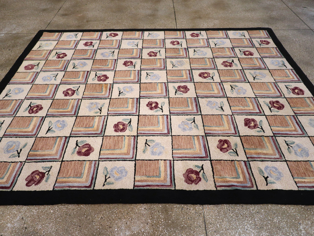 Vintage American Hook Rug, No.21736 - Staging