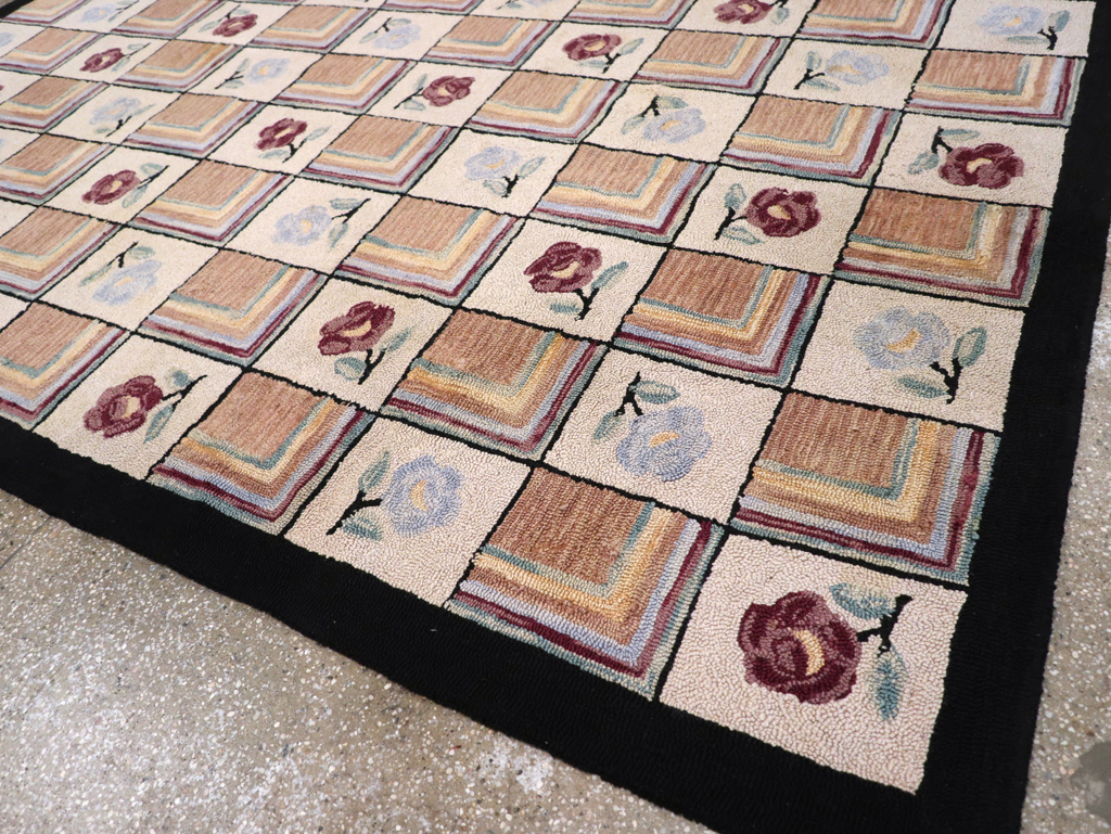 Vintage American Hook Rug, No.21736 - Staging