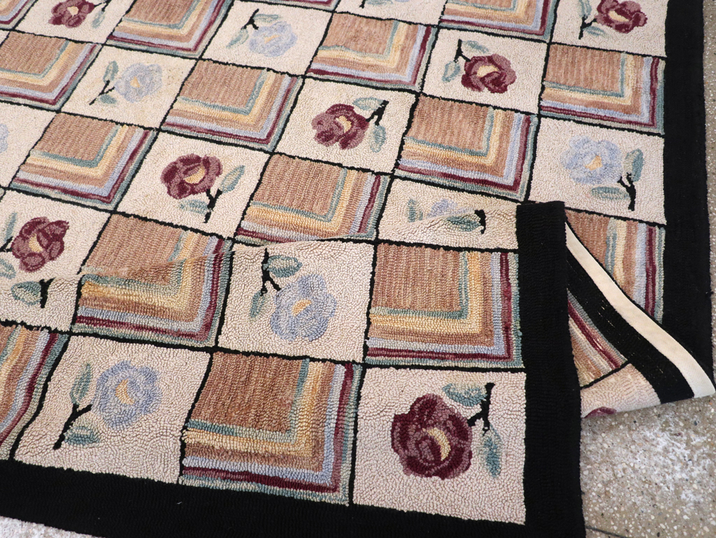 Vintage American Hook Rug, No.21736 - Staging