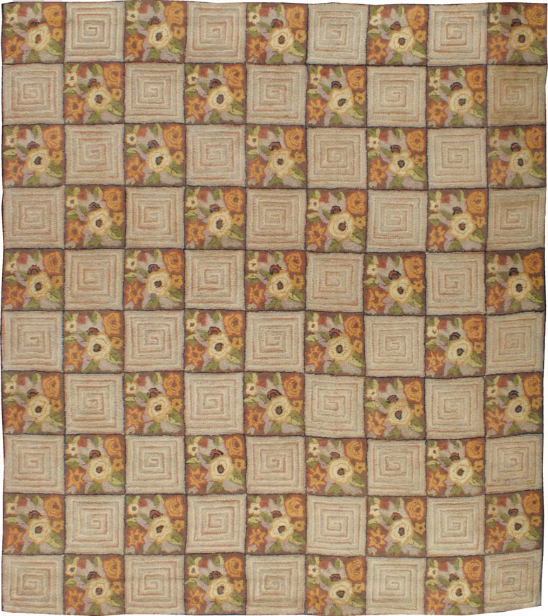 Antique American Hook Rug, No.21740 - Staging