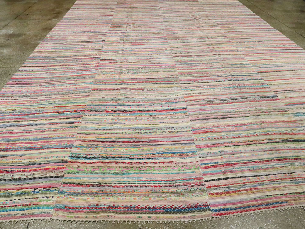 Vintage American Rag Rug, No.21743 - Staging