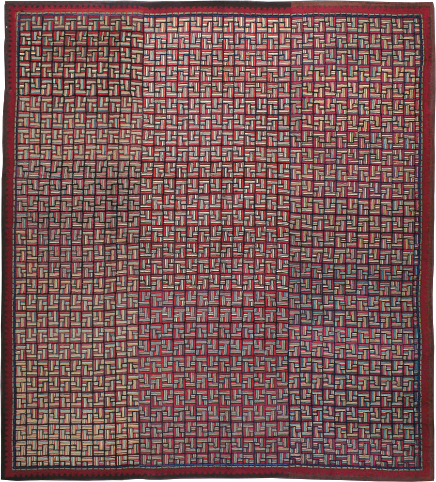 Antique American Hook Rug, No.21744 - Staging