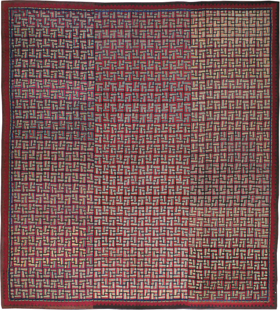 Antique American Hook Rug, No.21744 - Staging