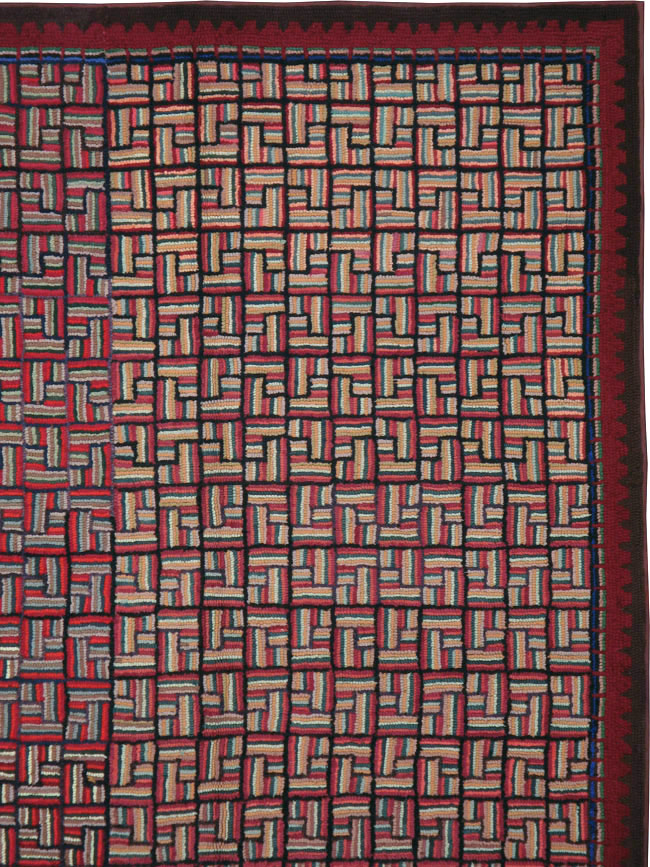 Antique American Hook Rug, No.21744 - Staging