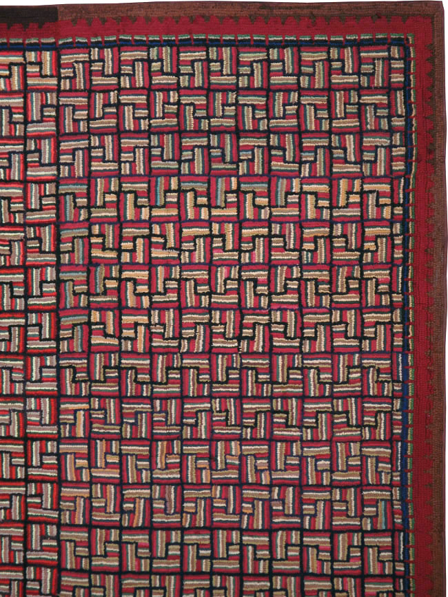 Antique American Hook Rug, No.21744 - Staging