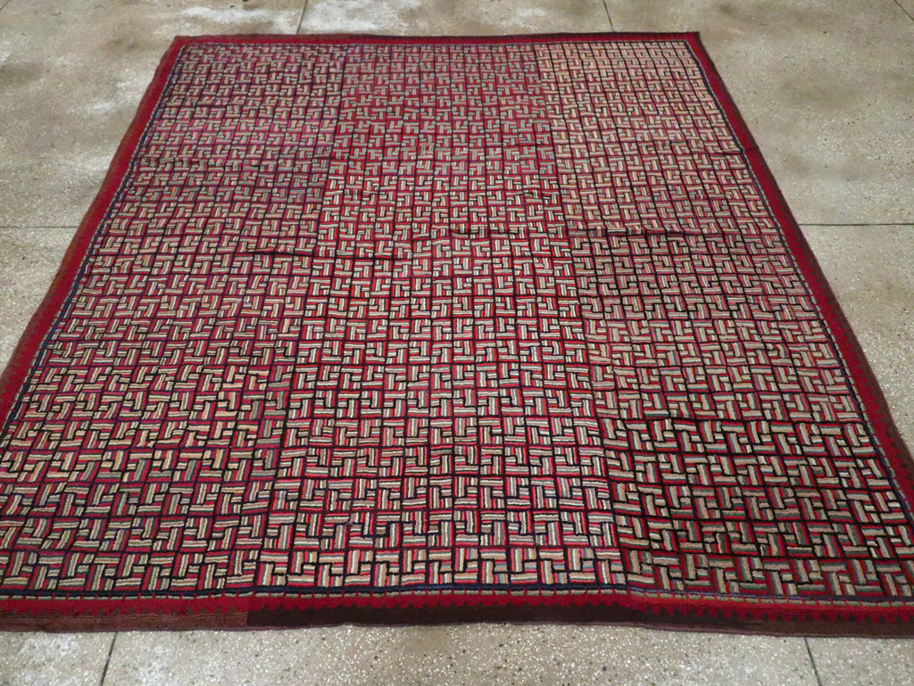Antique American Hook Rug, No.21744 - Staging