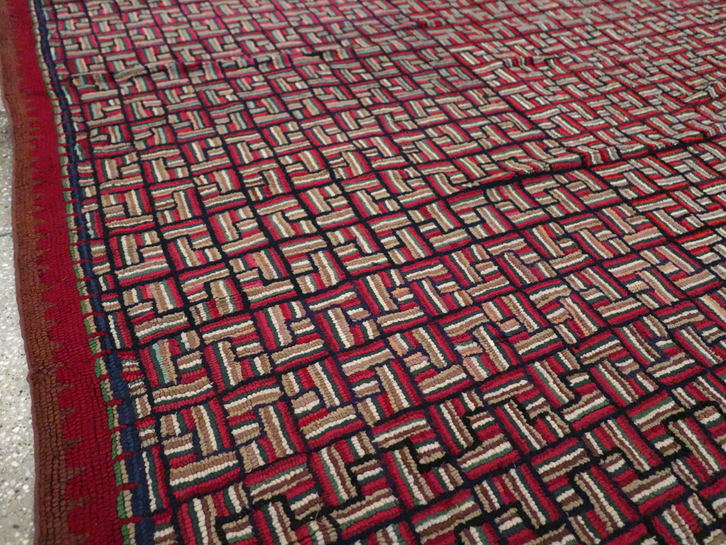 Antique American Hook Rug, No.21744 - Staging