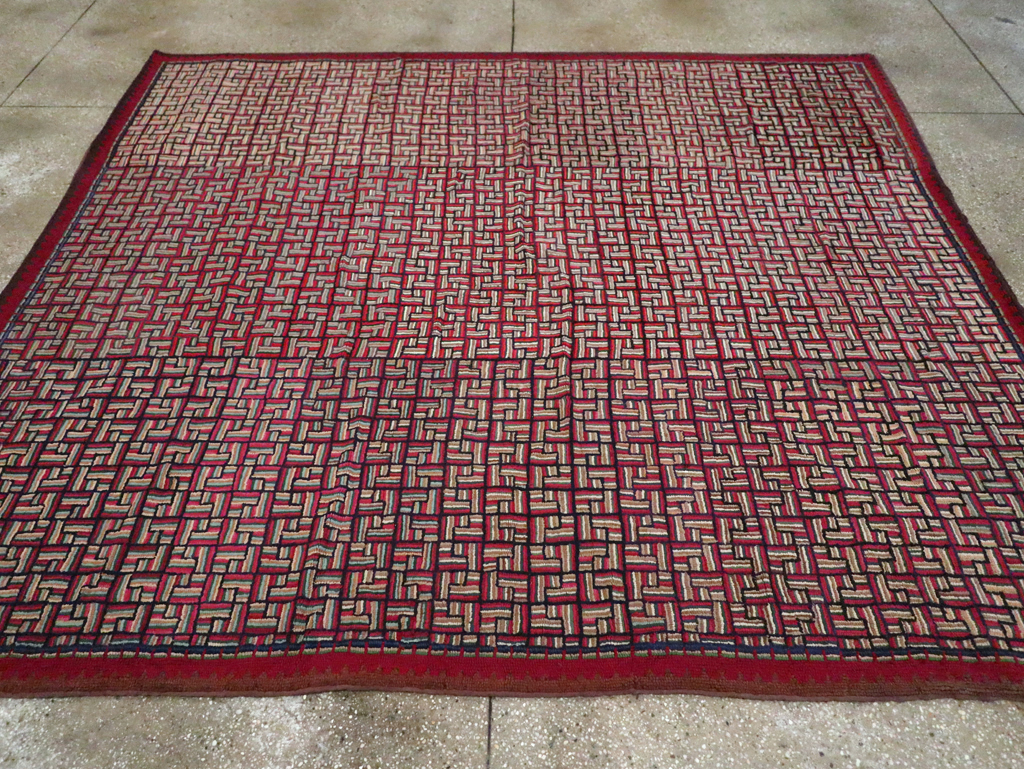Antique American Hook Rug, No.21744 - Staging