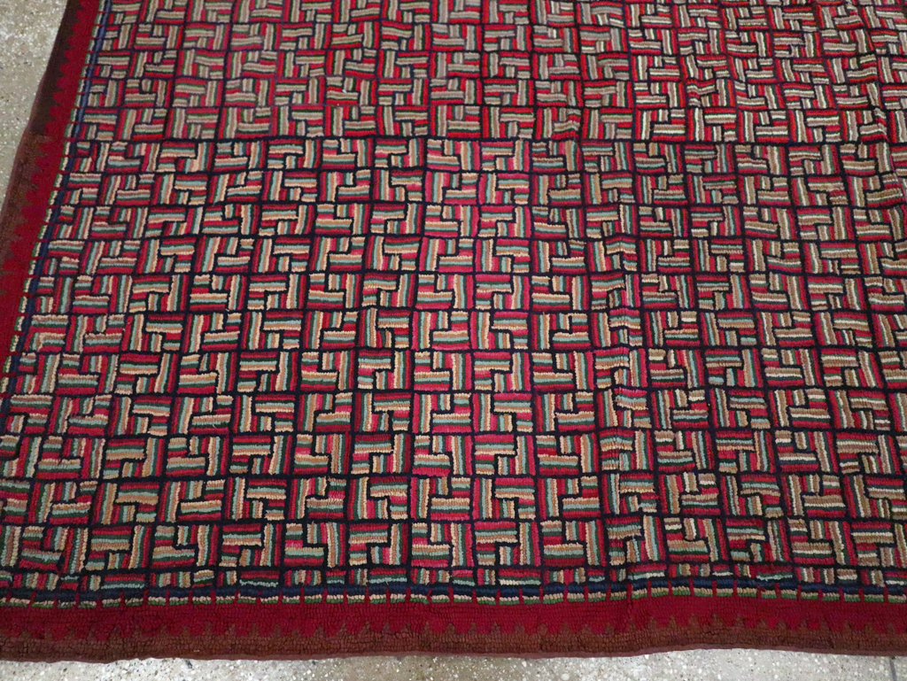 Antique American Hook Rug, No.21744 - Staging
