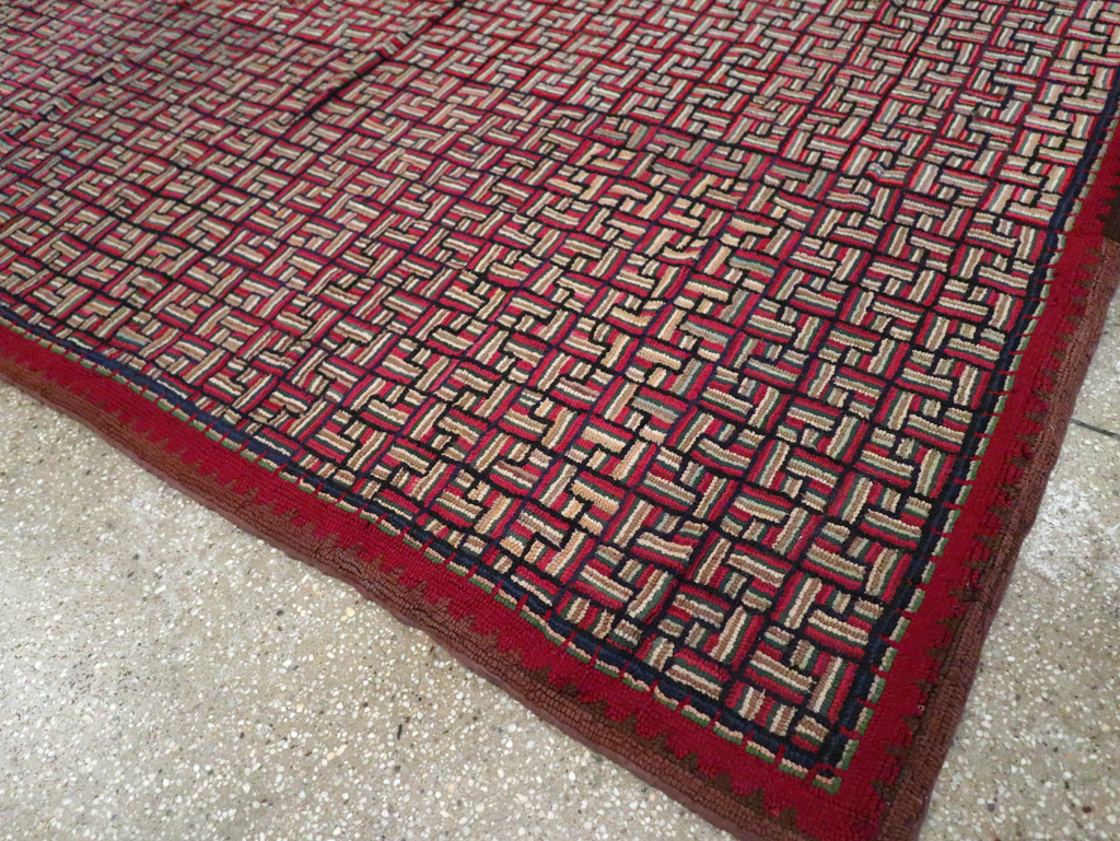 Antique American Hook Rug, No.21744 - Staging