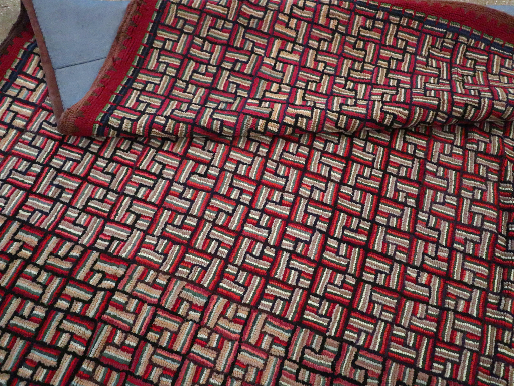 Antique American Hook Rug, No.21744 - Staging
