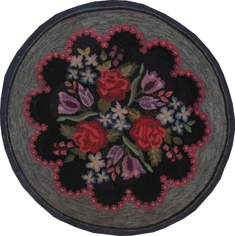 Antique American Hook Rug, No.21750 - Staging