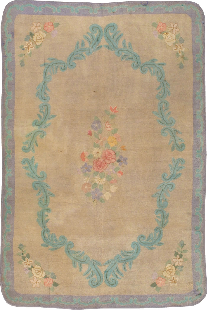 Vintage American Hooked Accent Rug, No.21754 - Staging