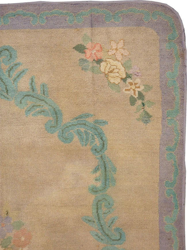 Vintage American Hooked Accent Rug, No.21754 - Staging
