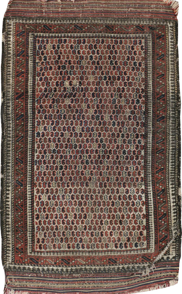 Antique Persian Baluch Distressed Rug, No.21760 - Staging