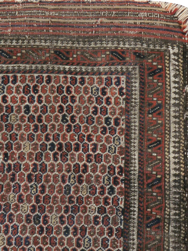 Antique Persian Baluch Distressed Rug, No.21760 - Staging