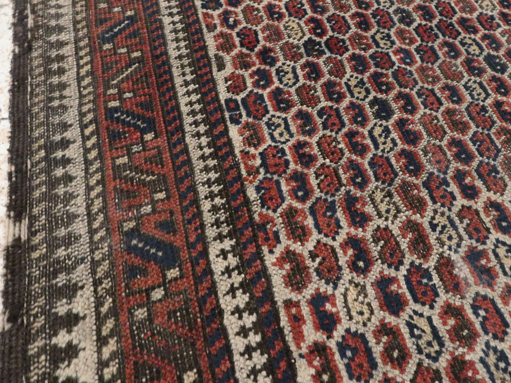 Antique Persian Baluch Distressed Rug, No.21760 - Staging