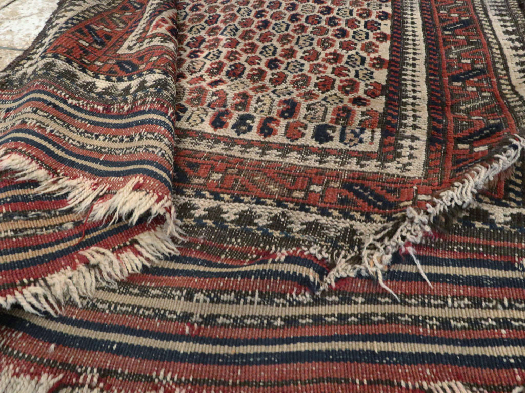 Antique Persian Baluch Distressed Rug, No.21760 - Staging