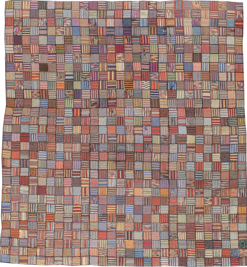 Vintage American Hooked Square Room Size Carpet, No.21764 - Staging