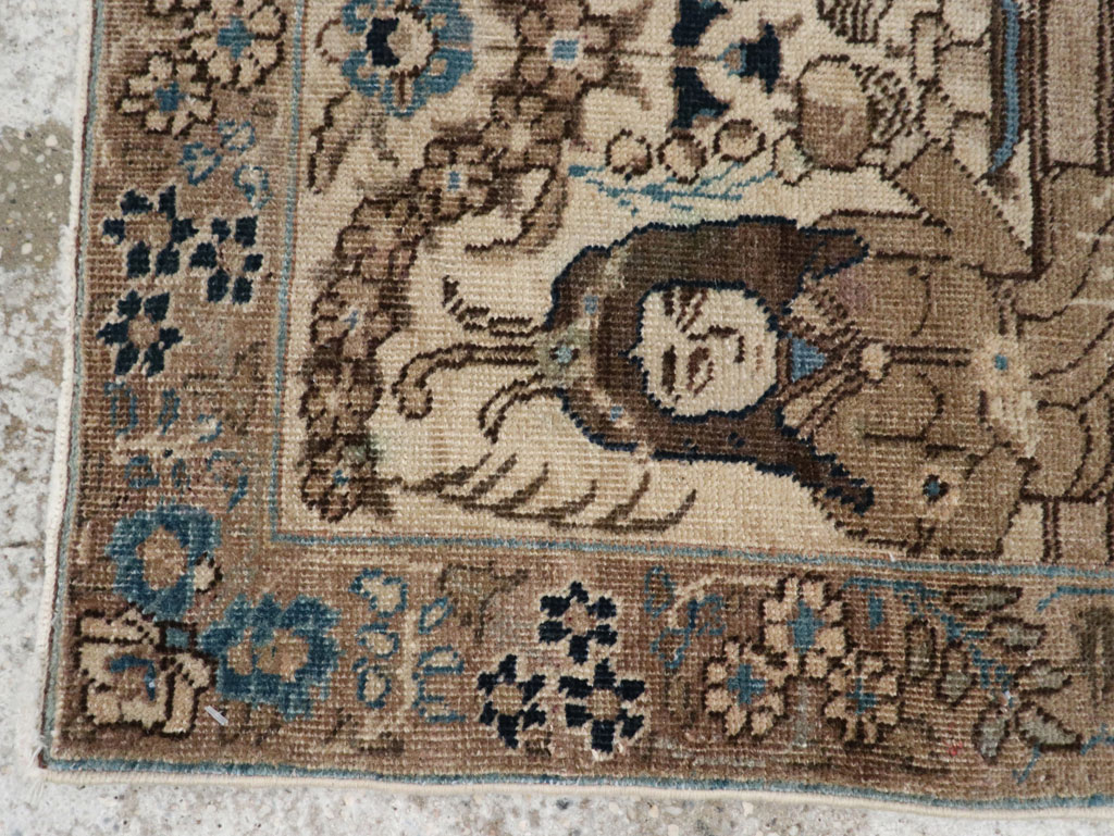 Antique Persian Tabriz Pictorial Rug (Pair: 1 of 2), No.21769 - Staging