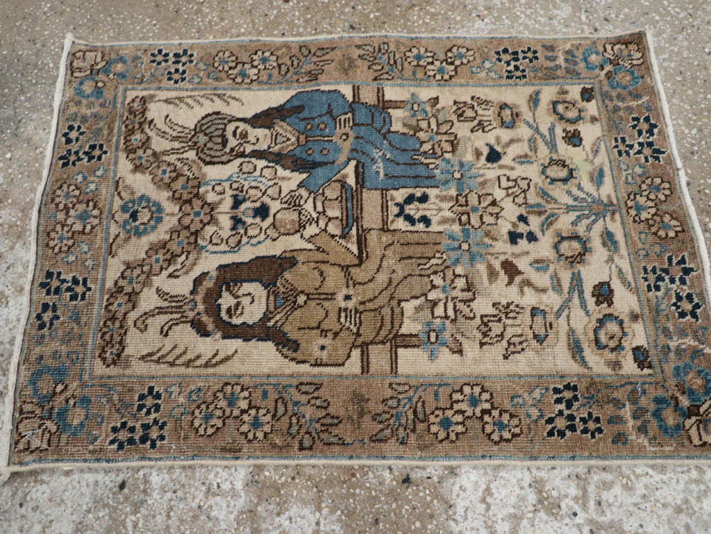 Antique Persian Tabriz Pictorial Rug (Pair: 2 of 2), No.21770 - Staging