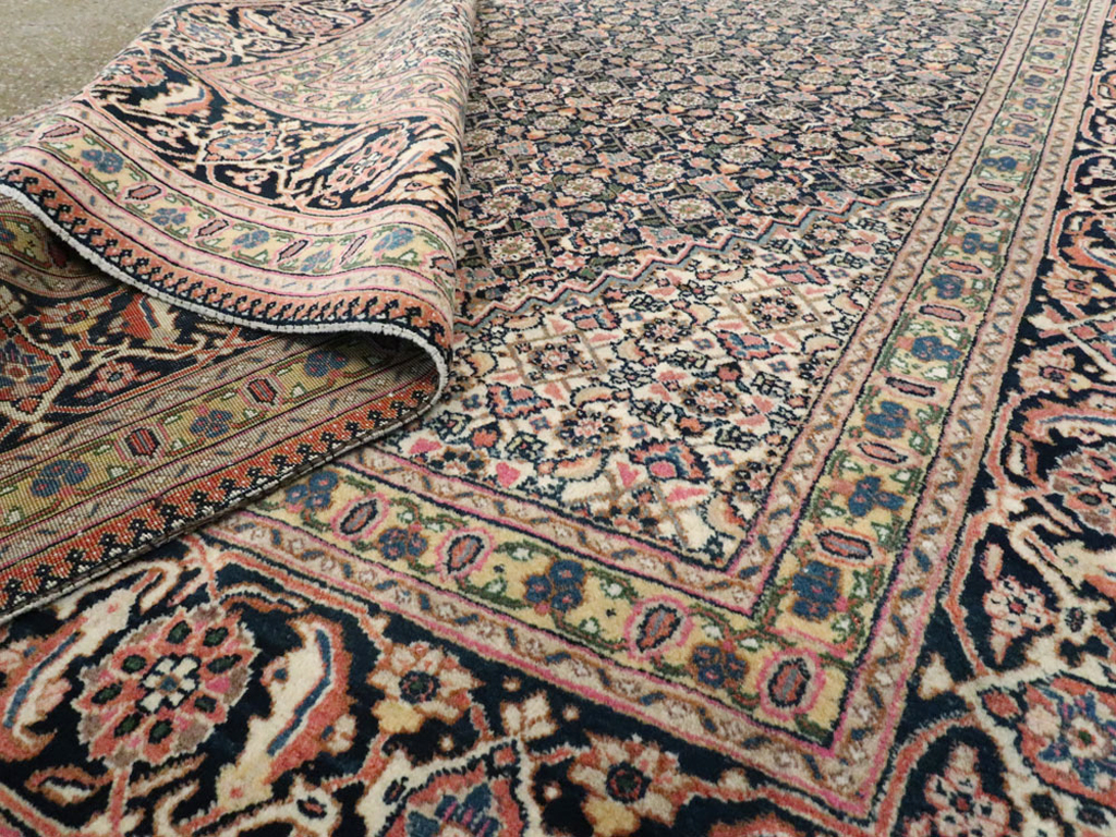 Vintage Persian Tabriz Carpet, No.21785 - Staging