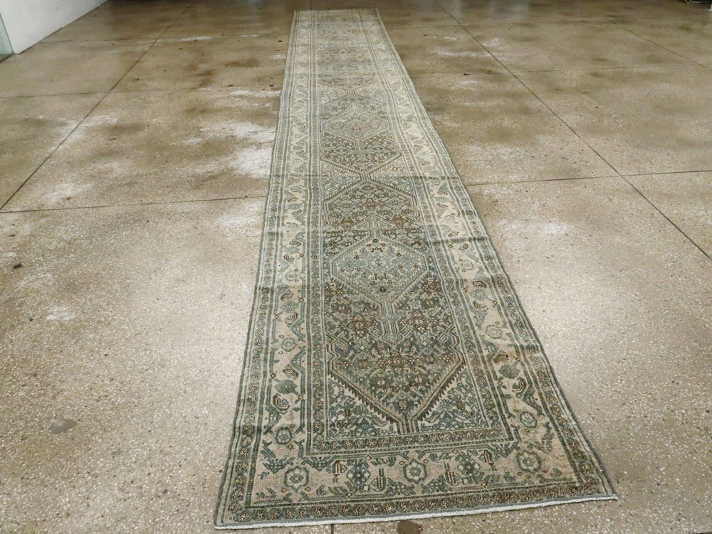 Antique Persian Bibikabad Long Runner, No.21795 - Staging