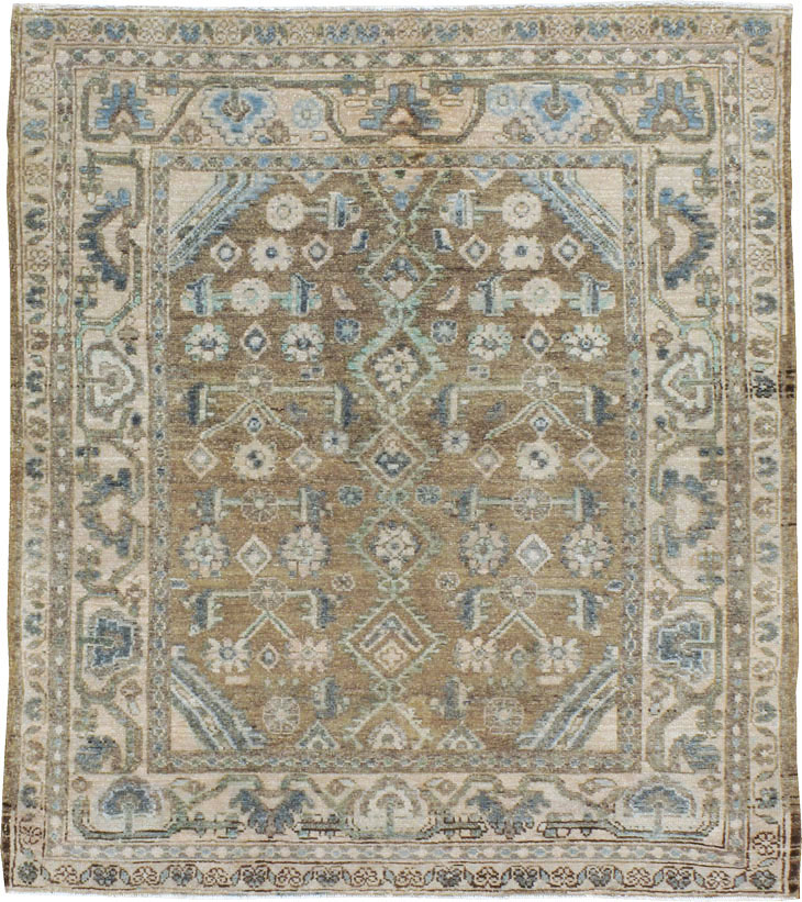 Vintage Persian Malayer Square Rug, No.21807 - Staging