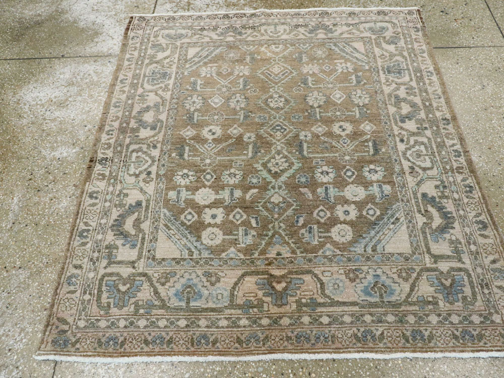 Vintage Persian Malayer Square Rug, No.21807 - Staging