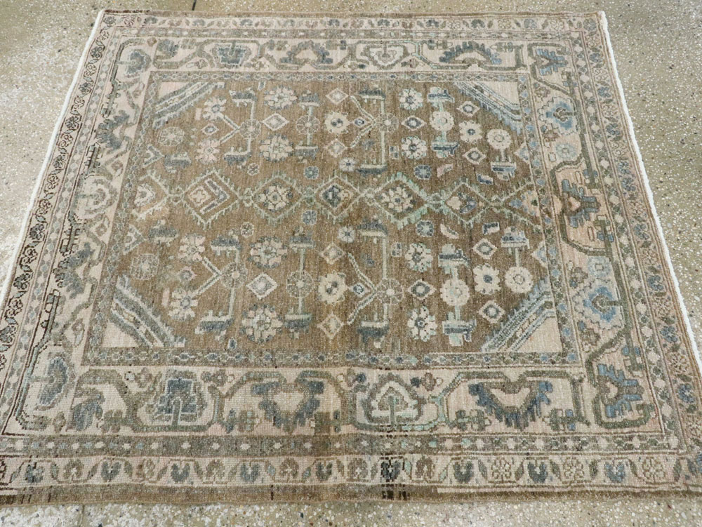 Vintage Persian Malayer Square Rug, No.21807 - Staging