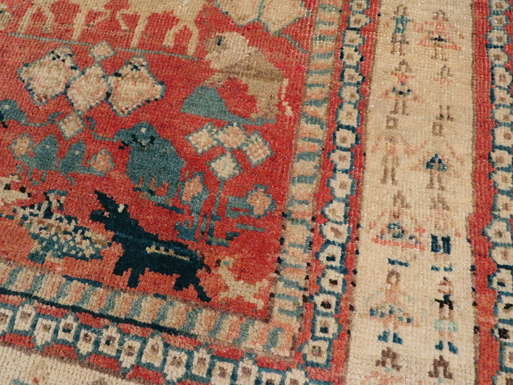 Vintage Persian Malayer Pictorial Rug, No.21816 - Staging