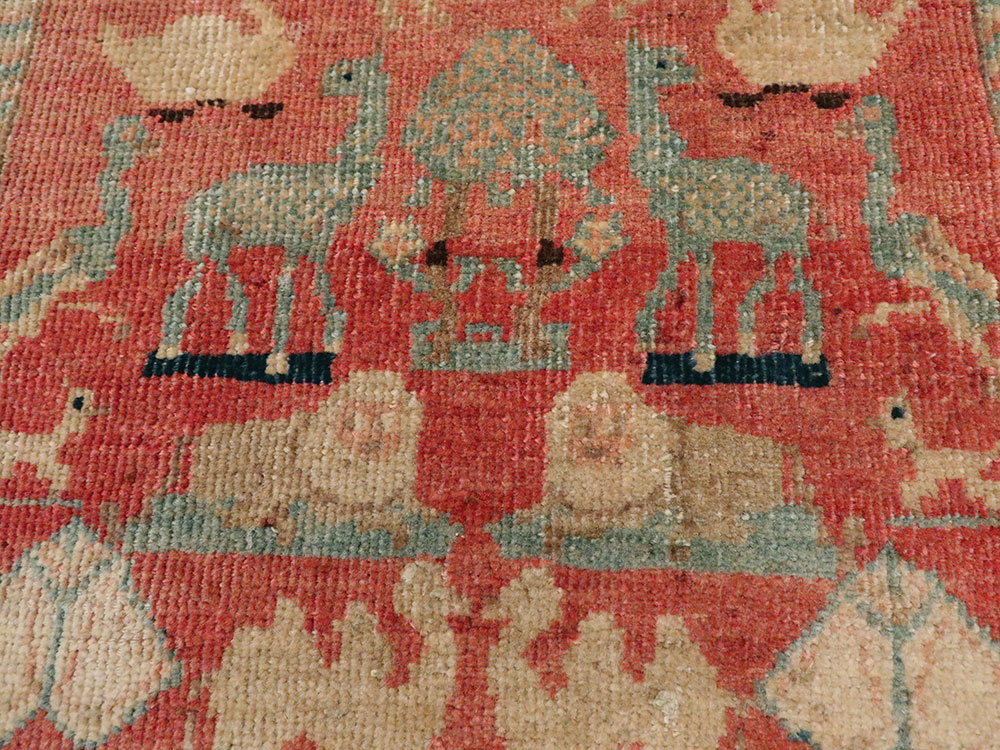 Vintage Persian Malayer Pictorial Rug, No.21816 - Staging