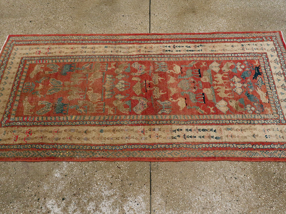 Vintage Persian Malayer Pictorial Rug, No.21816 - Staging