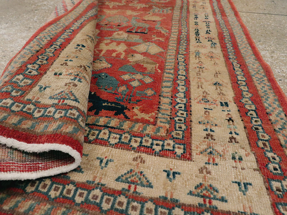 Vintage Persian Malayer Pictorial Rug, No.21816 - Staging