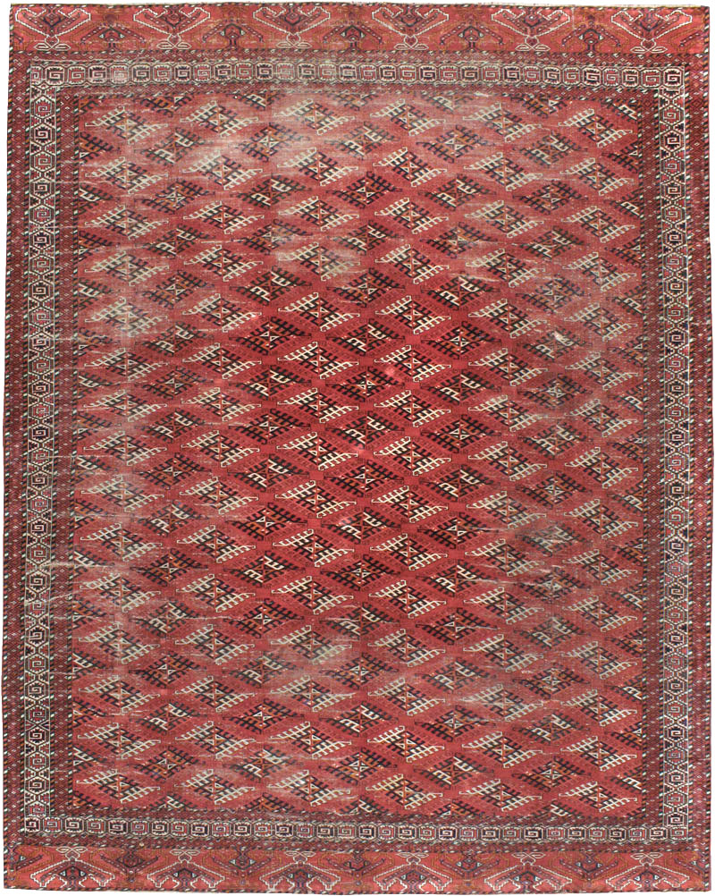 Vintage Persian Bokhara Room Size Carpet, No.21826 - Staging