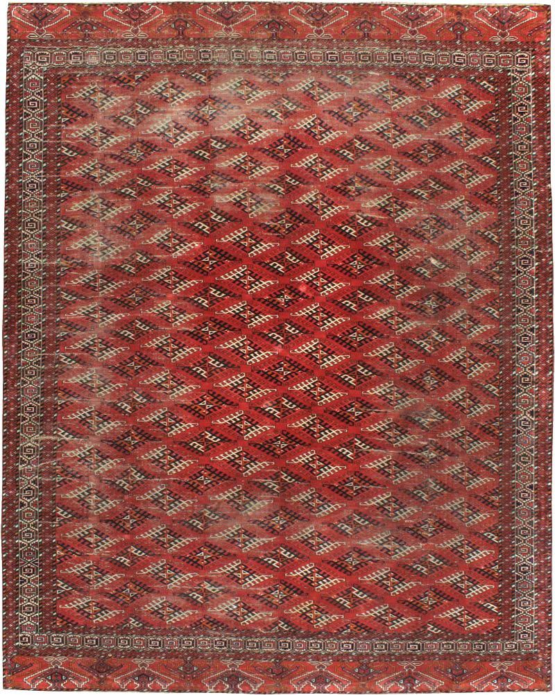 Vintage Persian Bokhara Room Size Carpet, No.21826 - Staging