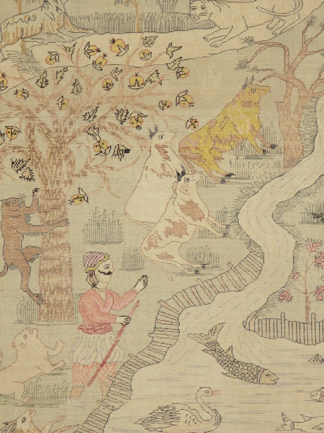 Antique Turkish Kayseri Pictorial Rug, No.21897 - Staging