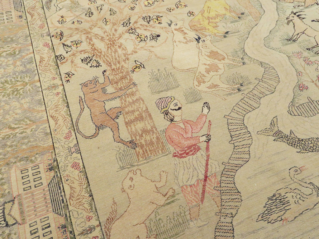 Antique Turkish Kayseri Pictorial Rug, No.21897 - Staging