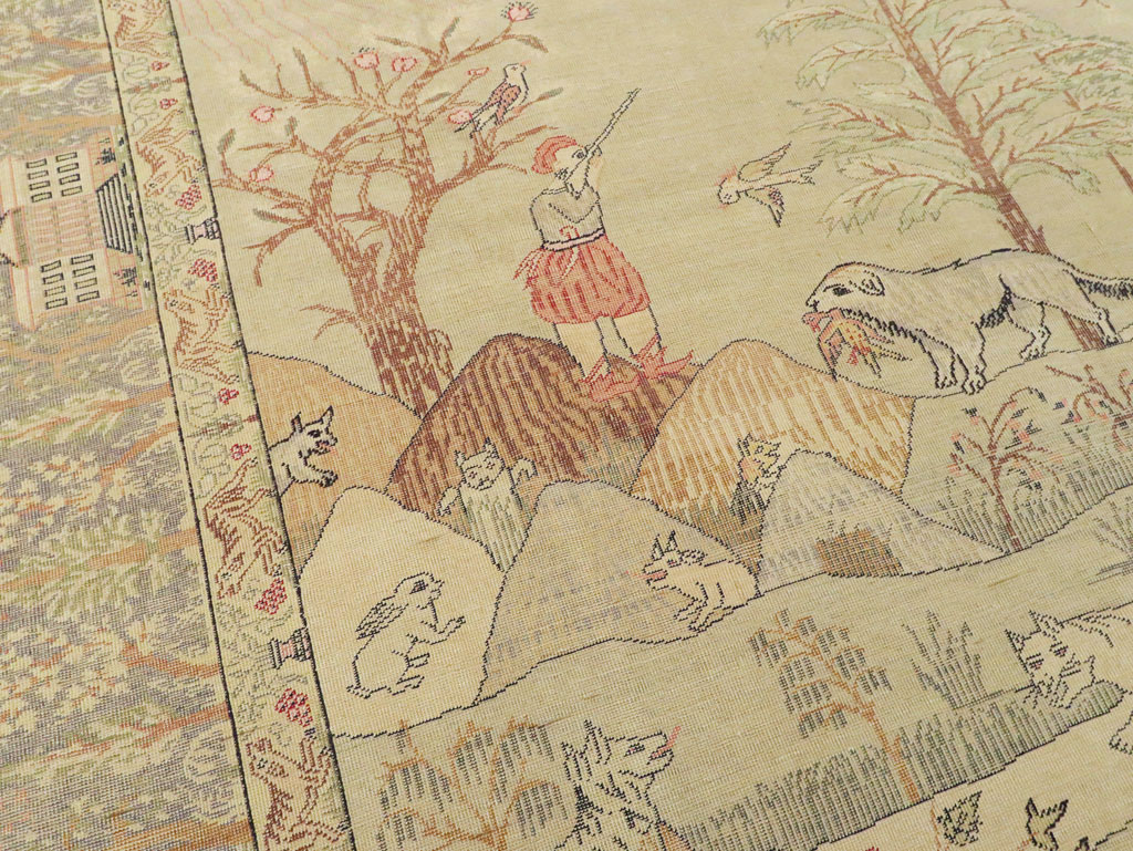 Antique Turkish Kayseri Pictorial Rug, No.21897 - Staging